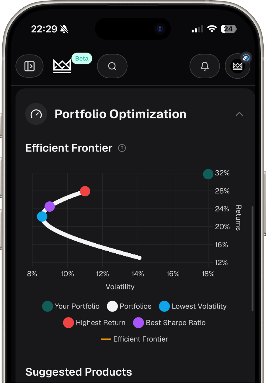 Efficient frontier Screenshot